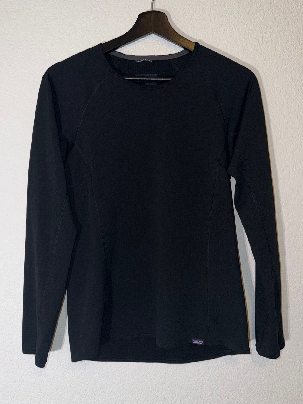 Patagonia Black Long Sleeve Athletic Shirt Midweight Capilene Baselayer
